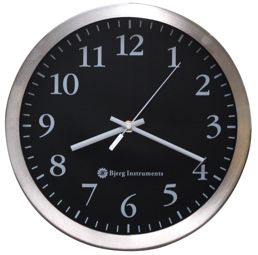 Bjerg Instruments Modern 12" Stainless Silent Wall Clock