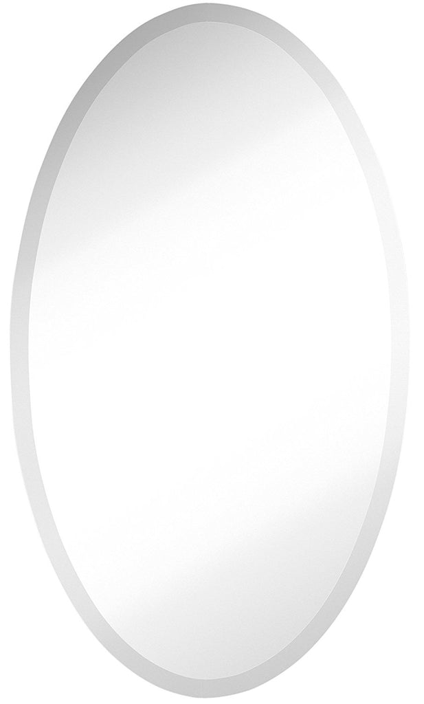 Large Rectangular Streamlined 1 Inch Beveled Wall Mirror - Oval