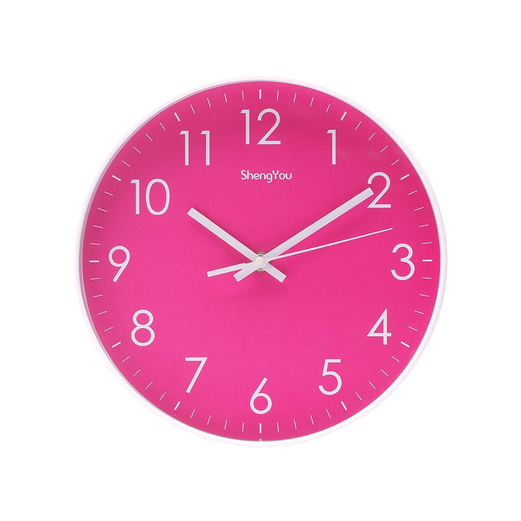 SonYo 10" Silent Quartz Modern Simple Wall Clock Rose