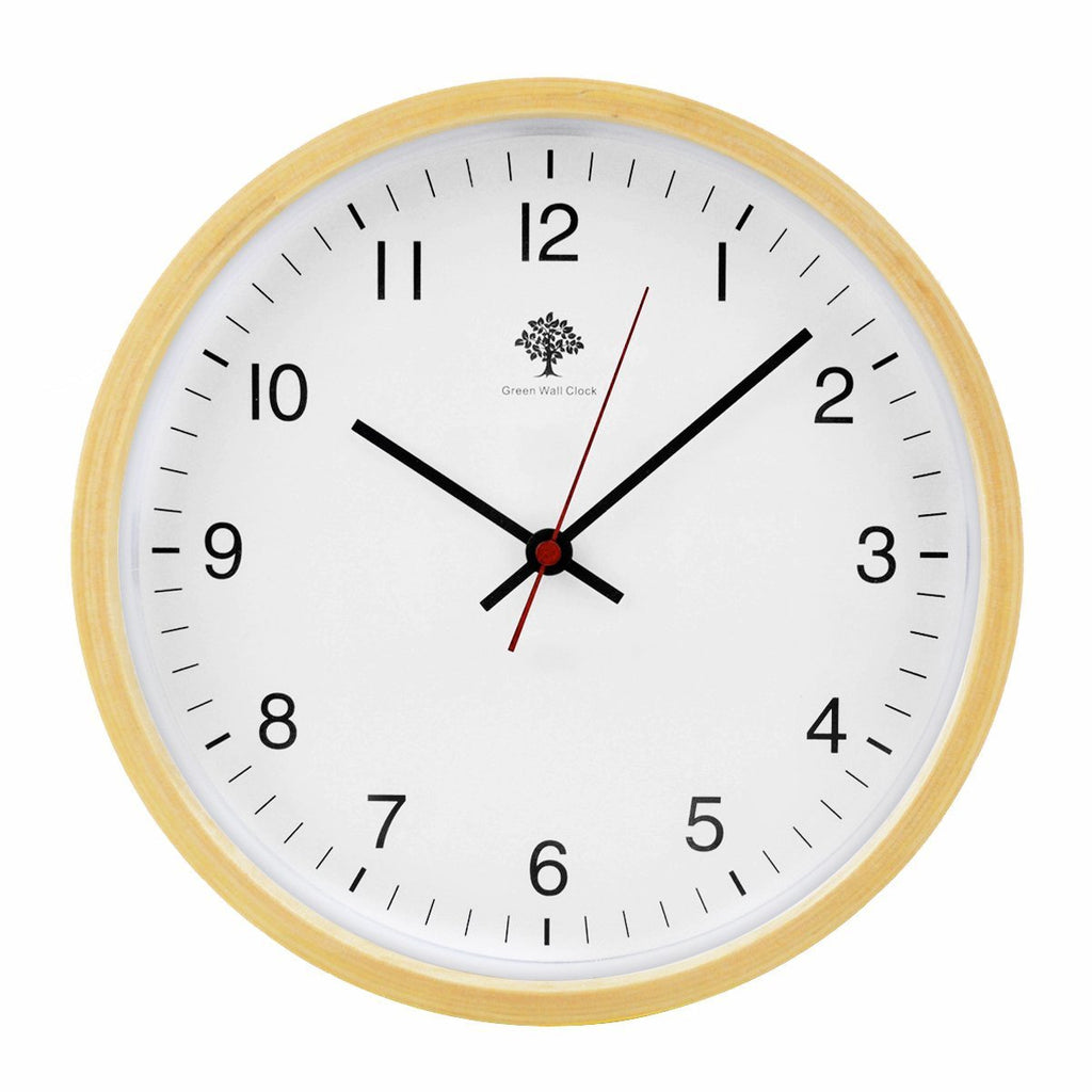 Hippih 8" Non Ticking Digital Quiet Sweep Vintage Wooden Clock