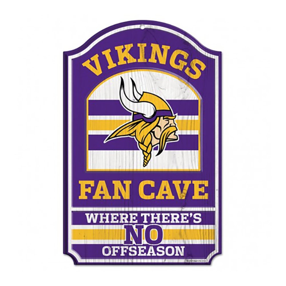 NFL Minnesota Vikings Fan Cave Wood Sign, 11" x 17"