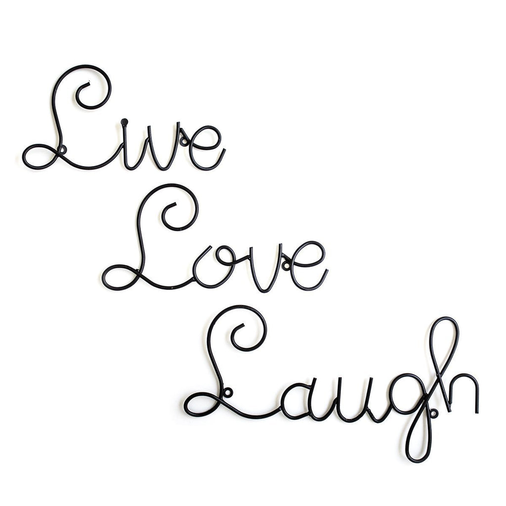 Live Love Laugh Wall Mount Metal Wall Word Sculpture (Set of 3)