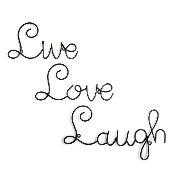 Live Love Laugh Wall Mount Metal Wall Word Sculpture (Set of 3)