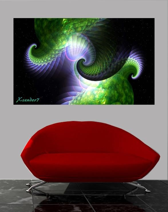 Xzendor7 "Spiral Space Shells" Glossy Poster
