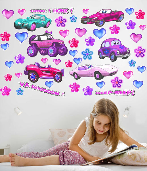 Murals2Go Girl Cars Multi-Pak Wall Decals