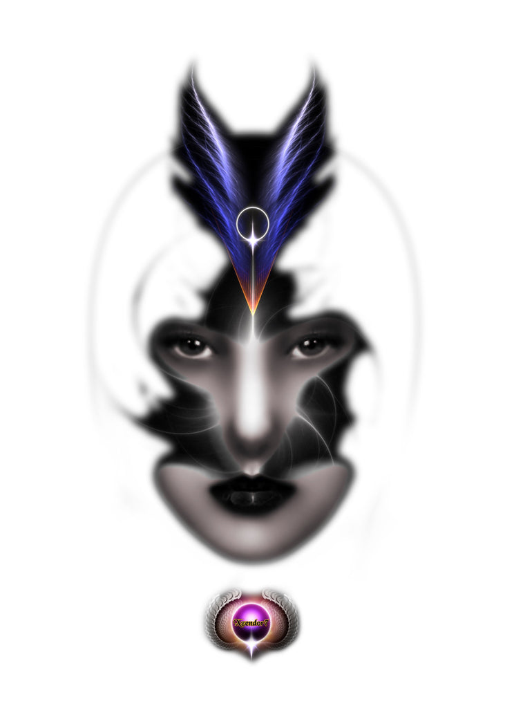 Xzendor7 "Angel Eyes Wings of Wing White" Glossy Poster