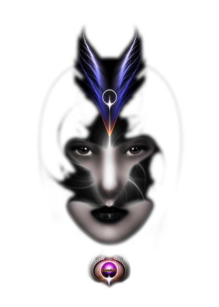 Xzendor7 "Angel Eyes Wings of Wing White" Glossy Poster