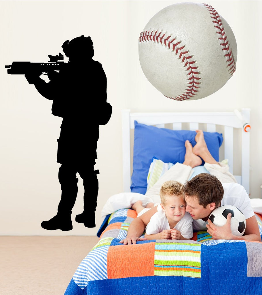 Haynes Military Soldier III Silhouette Wall Decal Cutout