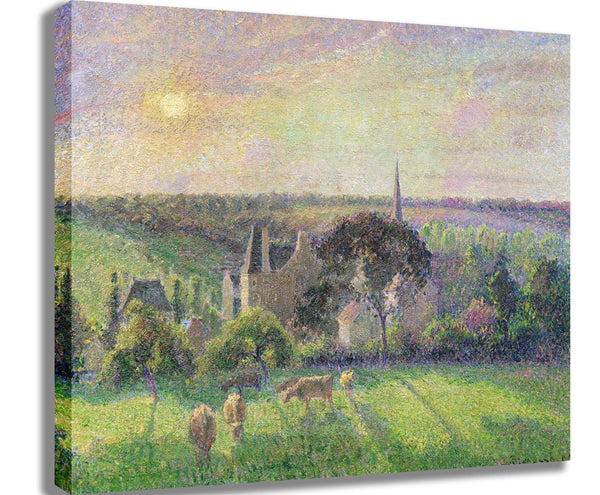 Pissarro "The Church and Farm of Eragny" (1895) Canvas Printed