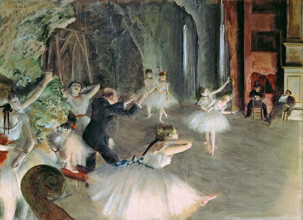 Degas "The Rehearsal of the Ballet on Stage" (19th) Glossy Poster