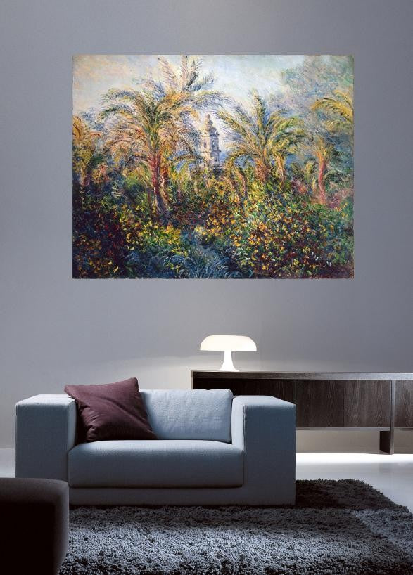 Monet "Garden in Bordighera, Impression of Morning" (1884) Glossy Poster