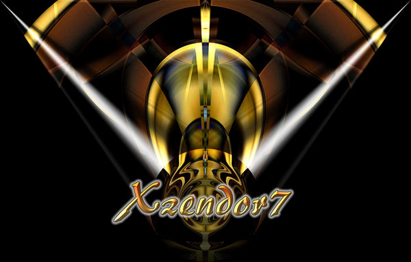 Xzendor7 "V-Shaped Elliptical Golden Spheres" Wall Decal