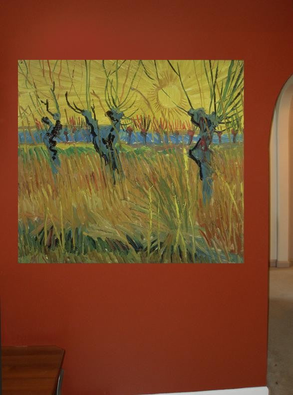 van Gogh "Pollarded Willows and Setting Sun" (1888) Glossy Poster