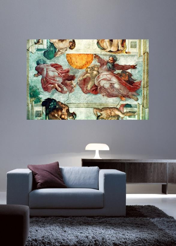 Michelangelo "Creation of the Sun and Moon" (16th) Wall Decal