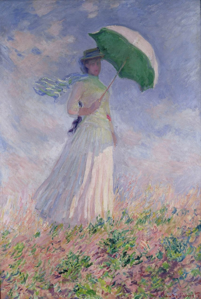 Monet "Woman with a Parasol Turned to the Right" (1886) Glossy Poster