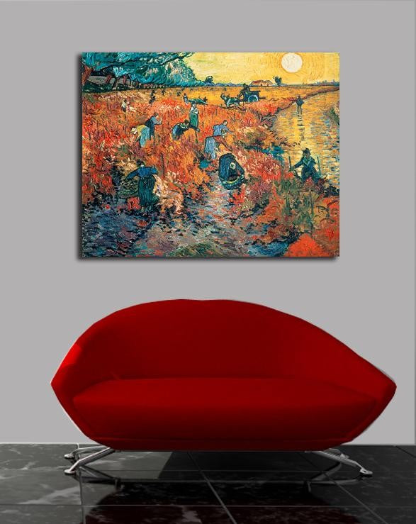 van Gogh "Red Vineyards at Arles" (1888) Canvas Installed