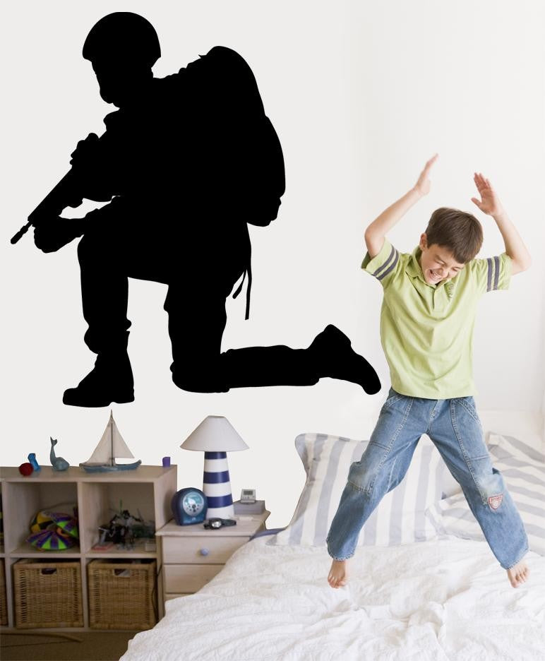 Haynes Military Soldier IV Silhouette Wall Decal Cutout