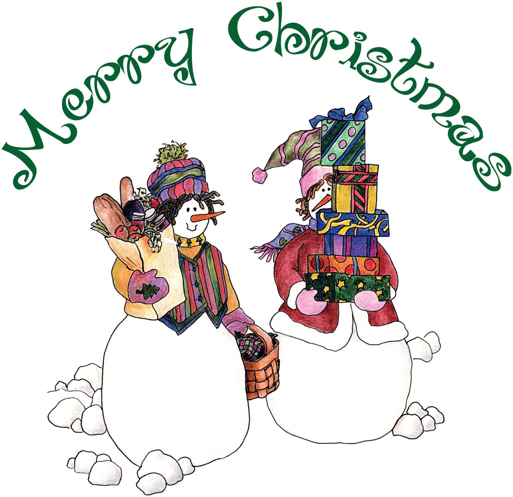 Schmeltzer Snowpeople Shopping Wall Decal Cutout