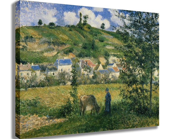 Pissarro "Landscape at Chaponval" (1880) Canvas Printed