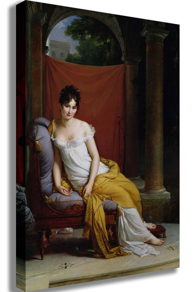 Gerard "Portrait of Madame Recamier" (19th) Canvas Printed