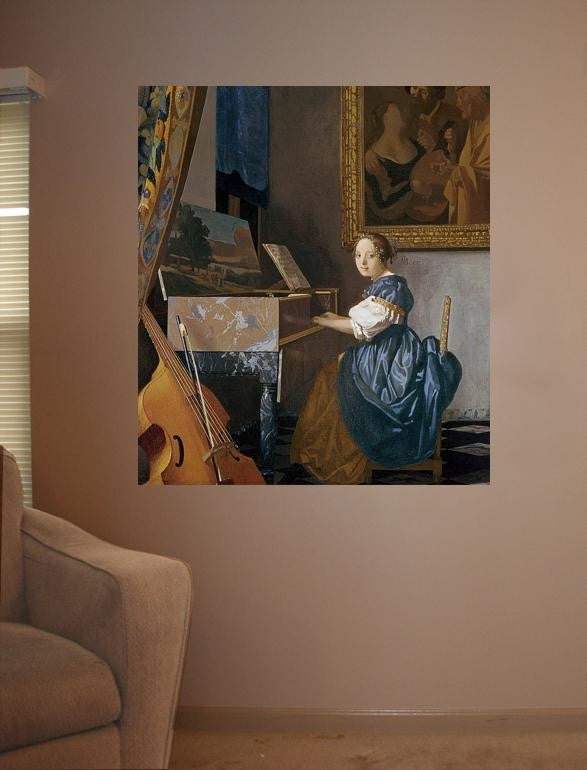Vermeer "A Young Lady Seated at a Virginal" (1670) Wall Decal