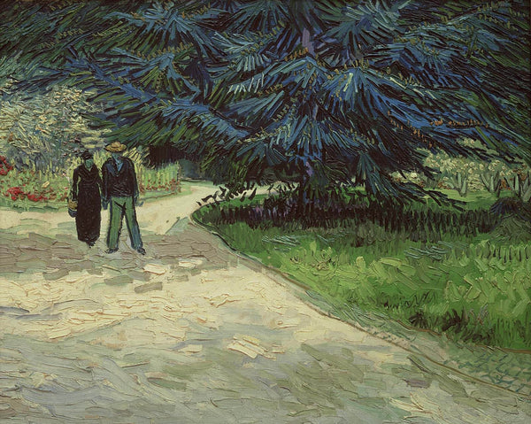 van Gogh "Couple in the Park" (1888) Glossy Poster
