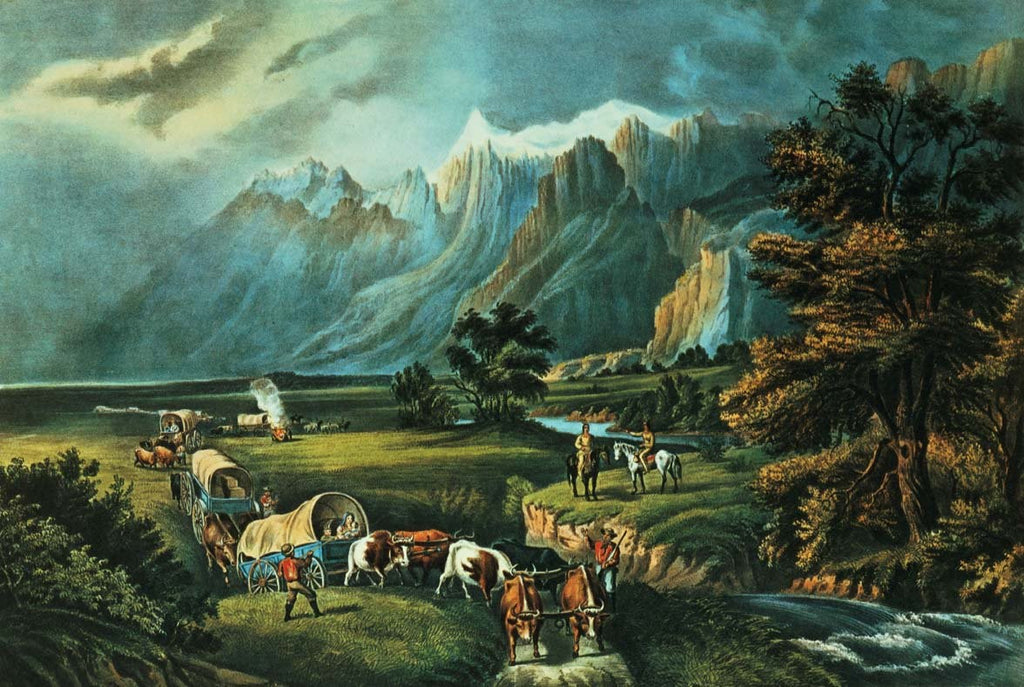 Currier & Ives "The Rocky Mountains: Emigrants Crossing the Plains" (1866) Wall Decal