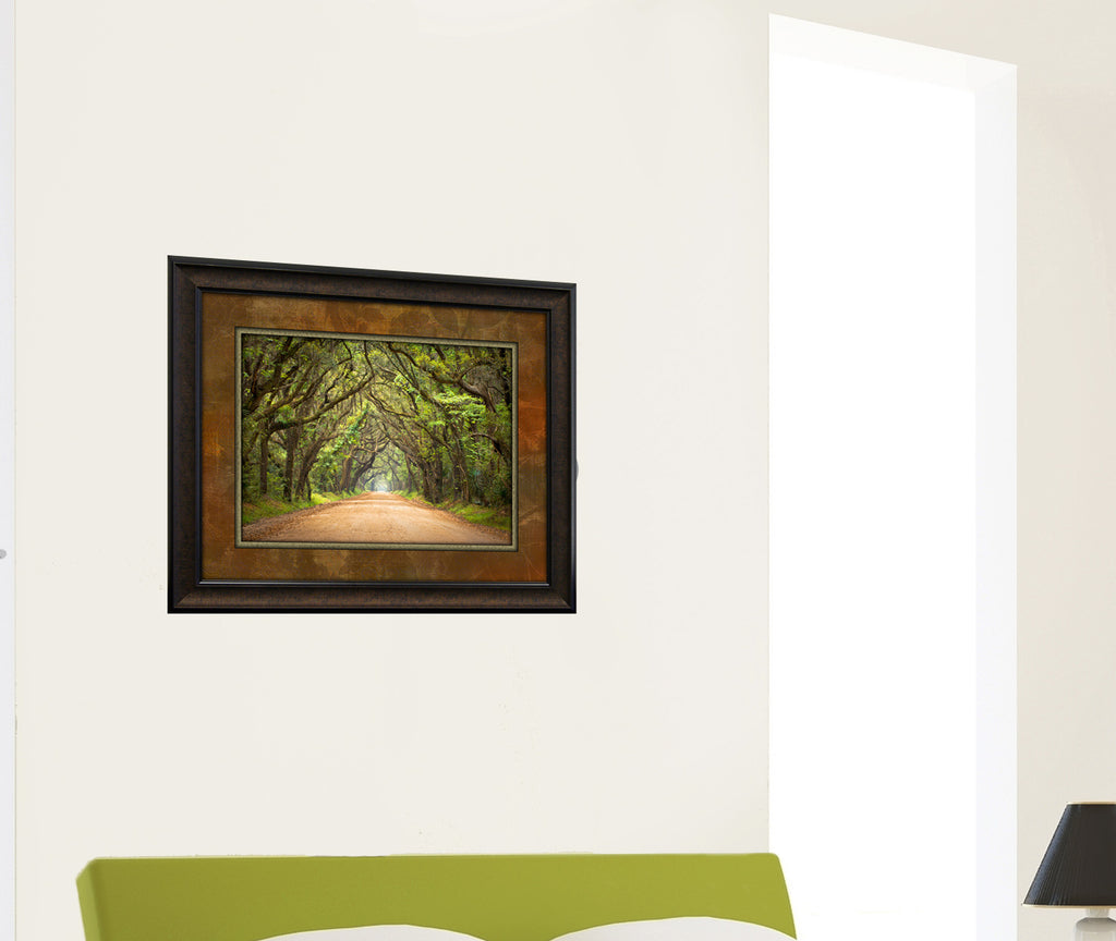 Treelined Path Framed Art 19.25"x23.25" Installed