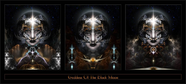 Xzendor7 "Goddess of the Black Moon Triple" Glossy Poster