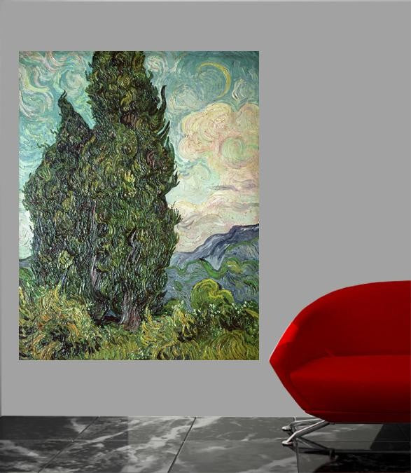 van Gogh "Cypresses" (1889) Wall Decal