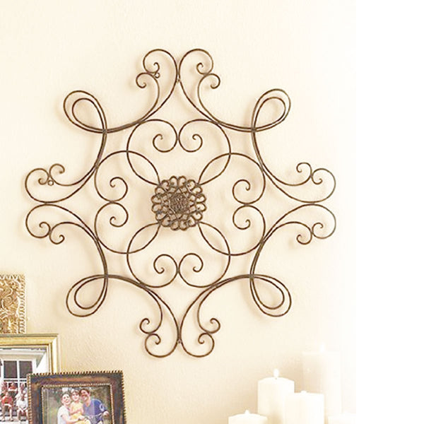 Square Scrolled Metal Wall Medallion 24.5"x24.5"