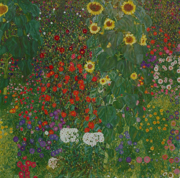 Klimt "Farm Garden with Flowers" (1906) Wall Decal