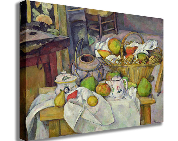 Cezanne "Still Life with Basket" (19th) Canvas Printed