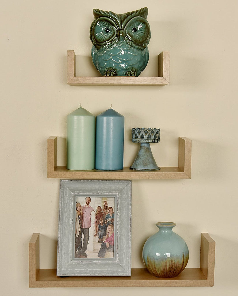 Greenco Floating U Shelves (Set of 3, 5 Variants) Installed5