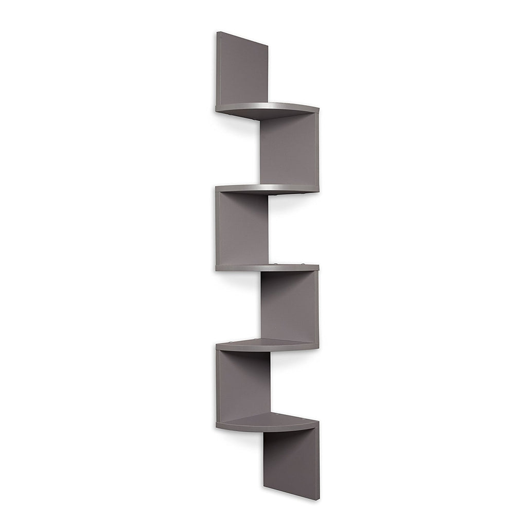 Danya B. Large Corner Wall Mount Shelf Gray