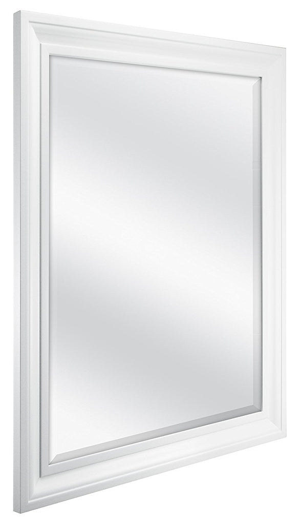 MCS Rectangular Wall Mirror, 26.5"x32.5" White Angle