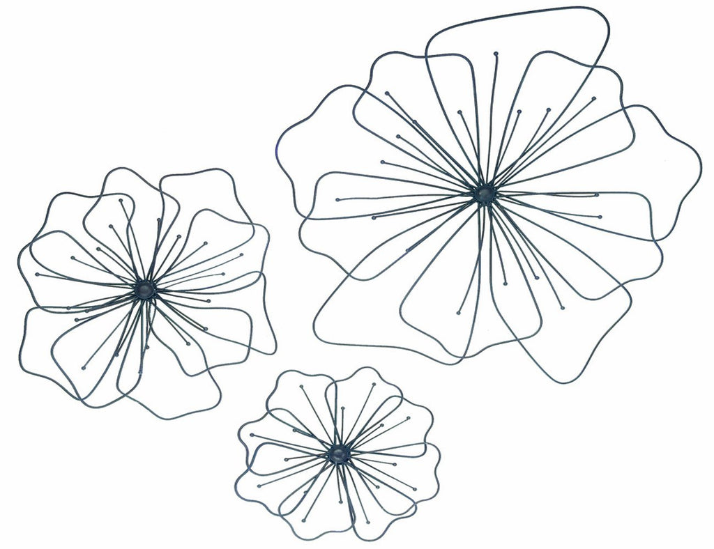 Gardman 3-Pc Poppy Metal Wall Art