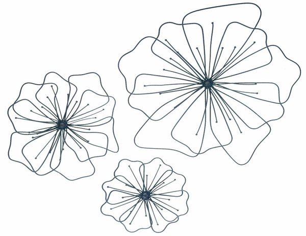 Gardman 3-Pc Poppy Metal Wall Art
