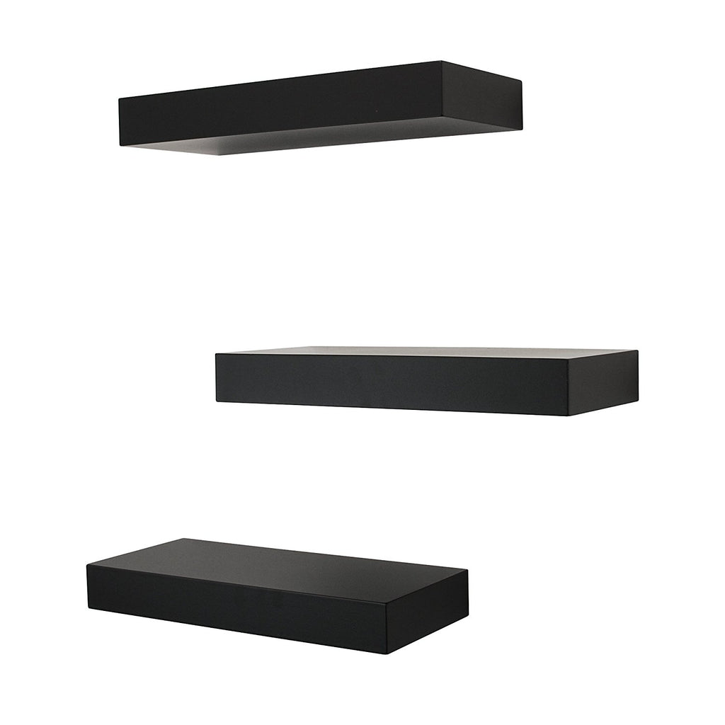 Kiera Grace 16" Maine Wall Shelf Black Angle