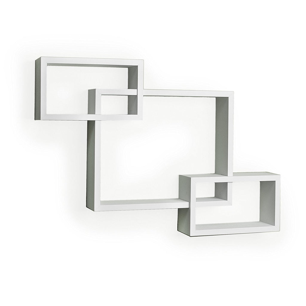 Danya B Intersecting Boxes Color Wall Shelf White