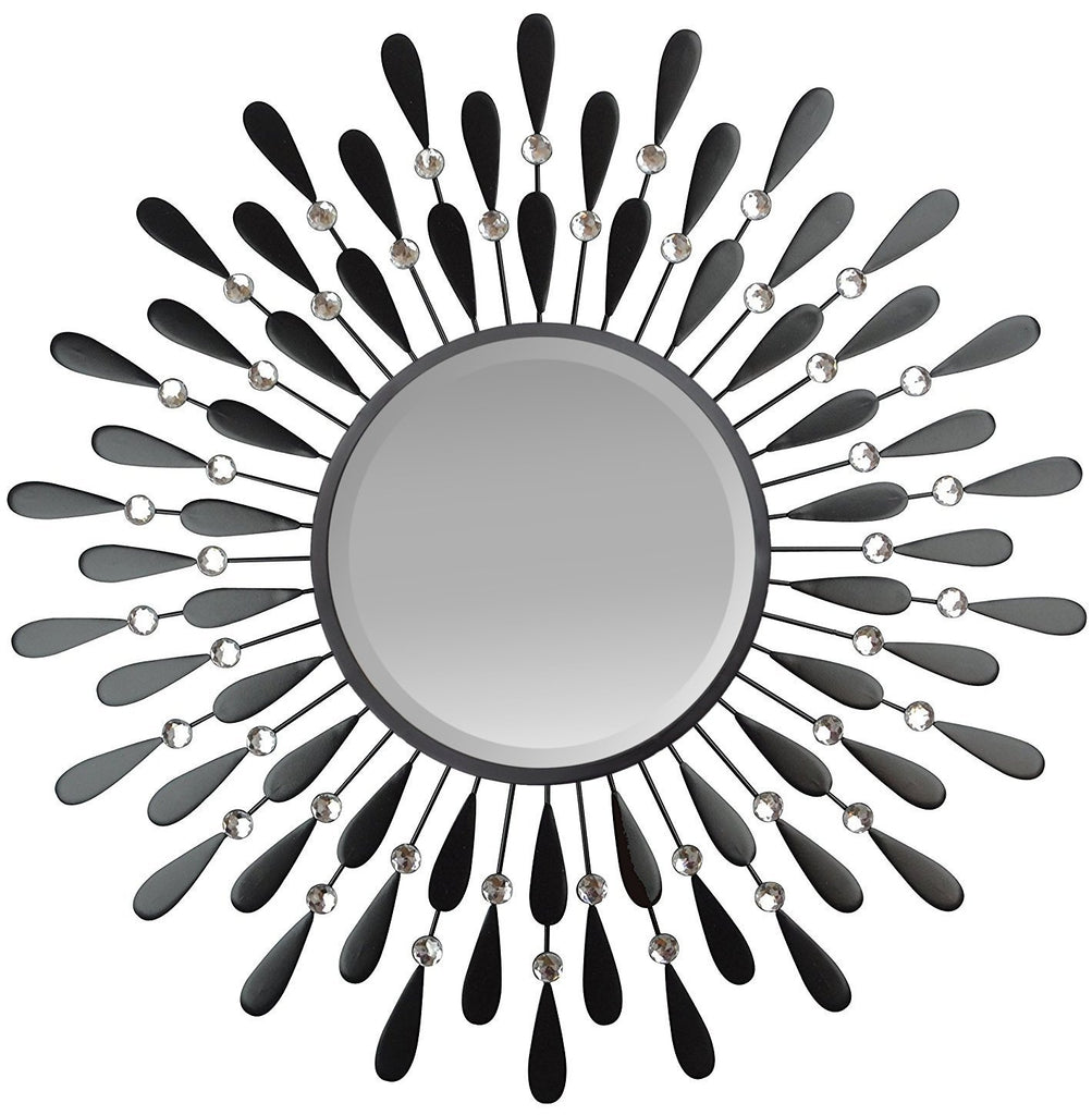 Lulu Decor 23" Beveled Black Wall Mirror