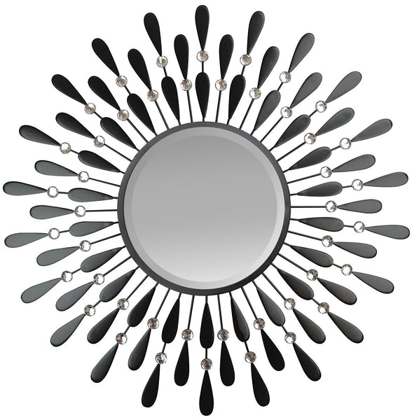 Lulu Decor 23" Beveled Black Wall Mirror