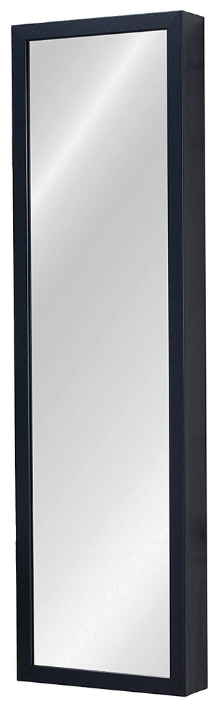 Plaza Astoria Wall/Door-Mount Jewelry Mirror Armoire 18"x53" Black