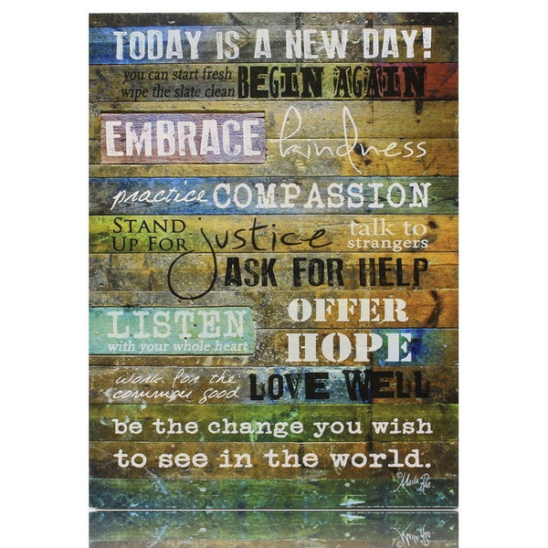 Marla Rae "Today is a New Day" Wood Wall Art Print 16 x 12