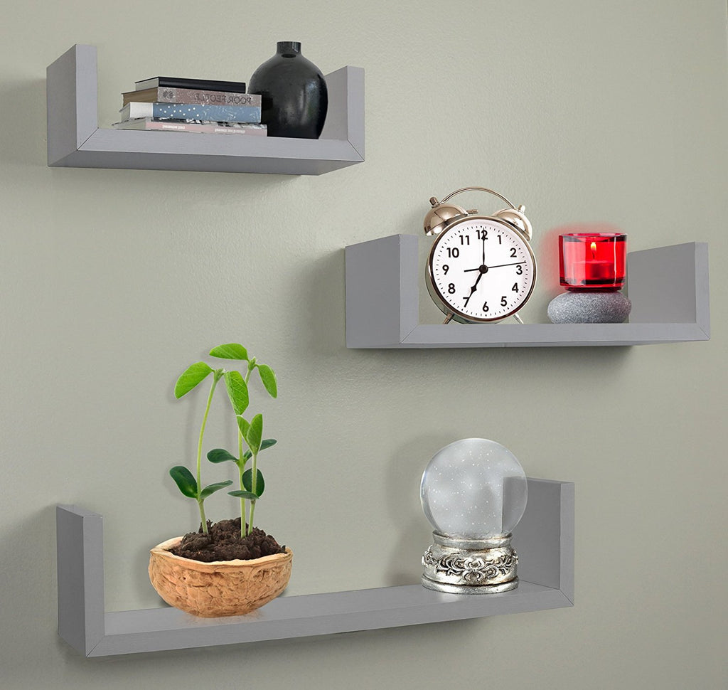 Greenco Floating U Shelves (Set of 3, 5 Variants) Installed3