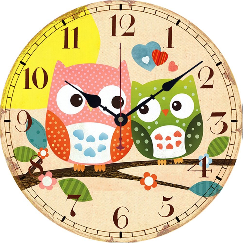 Yesee 12" Silent Wooden Clock