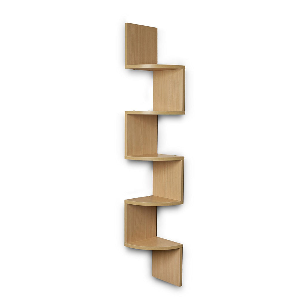 Danya B. Large Corner Wall Mount Shelf Oak