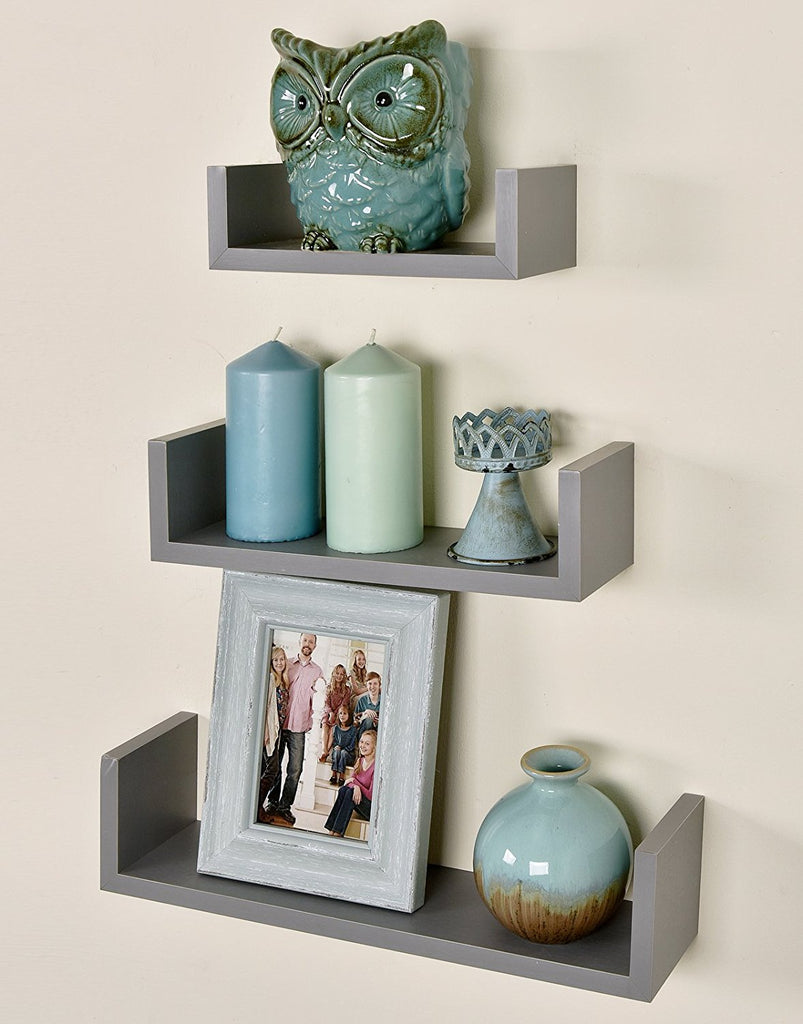 Greenco Floating U Shelves (Set of 3, 5 Variants) Installed4