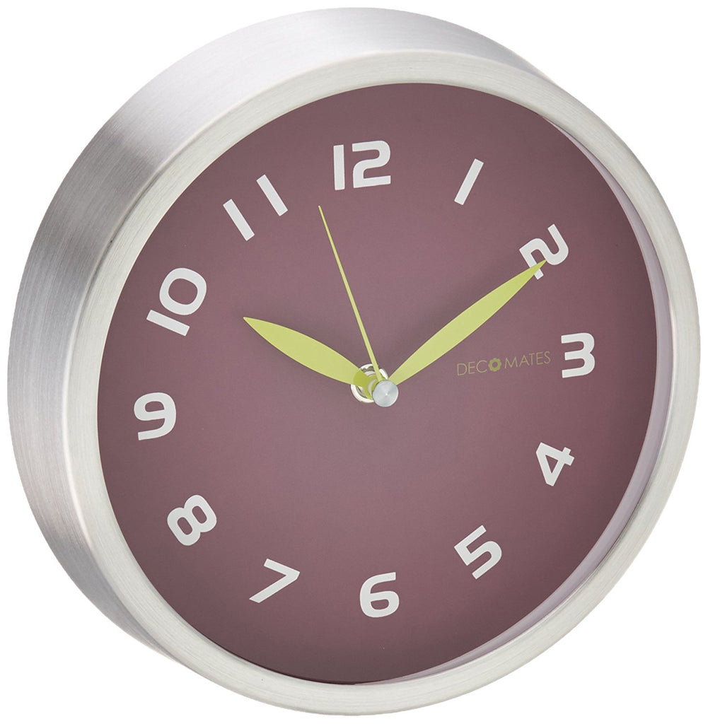 DecoMates 7" Silent Wall Clock Purple Plum
