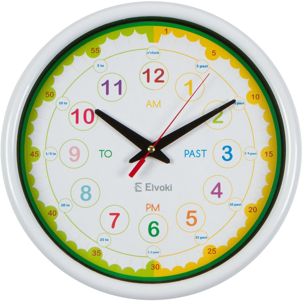 Time Telling Teacher Children's 12.5" Silent Wall Clock